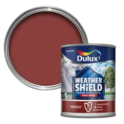 Dulux Weathershield Monarch red Gloss Metal & wood paint, 750ml