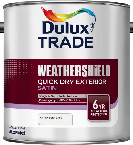 Dulux Trade Weathershield Exterior Quick Dry Satin 2.5ltr Extra Deep
