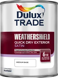 Dulux Trade Weathershield Exterior Quick Dry Satin 1ltr Medium