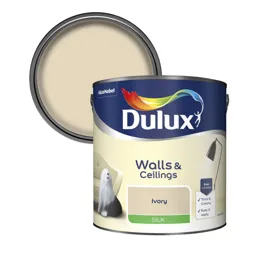 Dulux Ivory cream Silk Emulsion paint, 2.5L