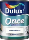 Dulux Once Pure brilliant white Satinwood Metal & wood paint, 0.75L