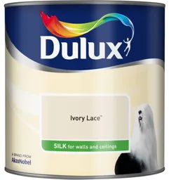 Dulux Ivory lace Silk Emulsion paint, 2.5L
