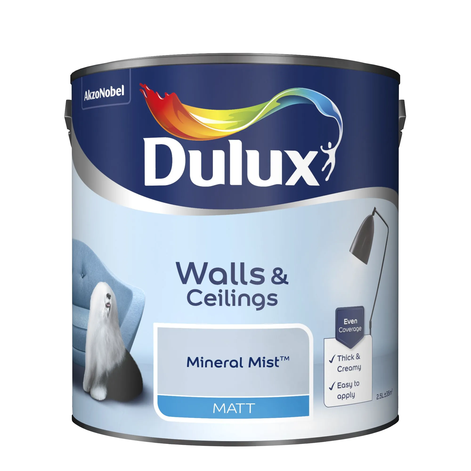 Dulux Mineral mist Matt Emulsion paint, 2.5L