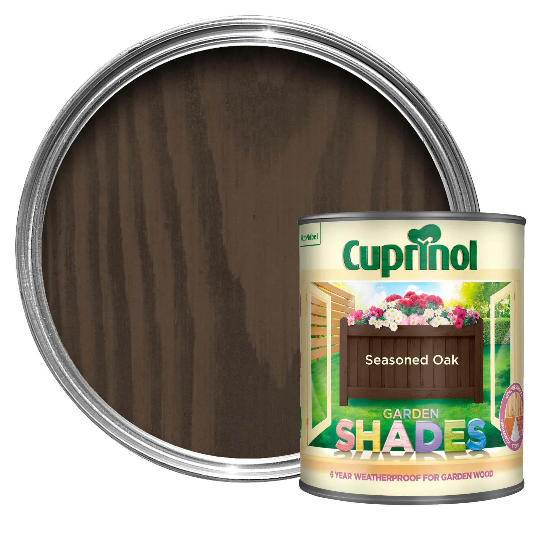 Cuprinol Garden shades Seasoned oak Matt Wood paint, 1L