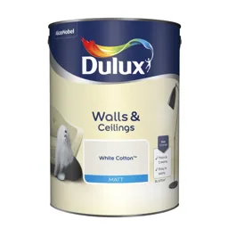 Dulux White cotton Matt Emulsion paint, 5L