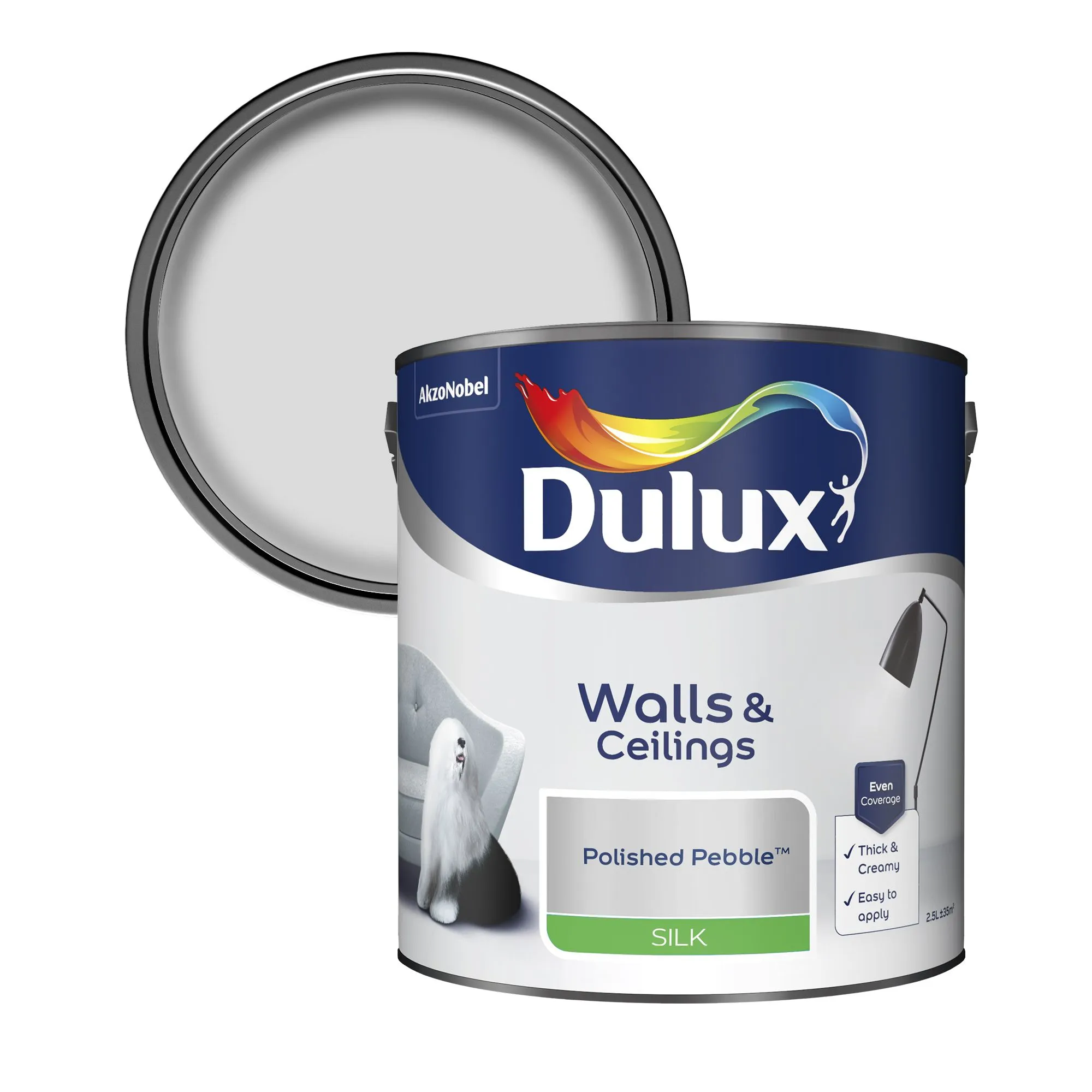 Dulux Luxurious Polished pebble Silk Emulsion paint, 2.5L