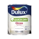 Dulux Quick dry Pure brilliant white Gloss Metal & wood paint, 0.75L