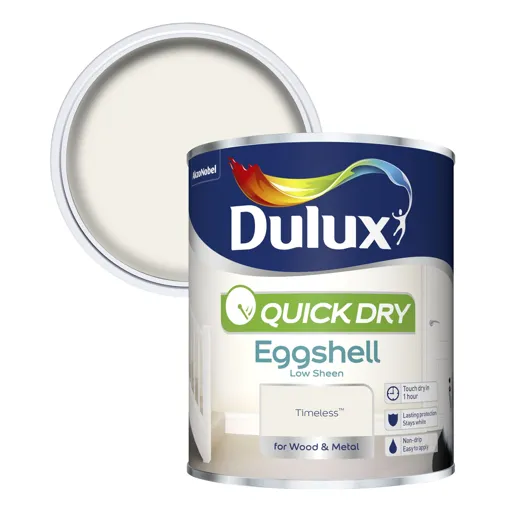 Dulux Quick dry Timeless Eggshell Metal & wood paint, 0.75L