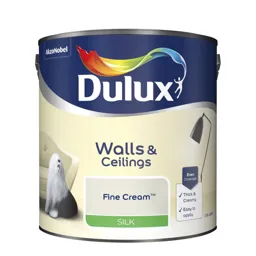 Dulux Fine cream Silk Emulsion paint, 2.5L