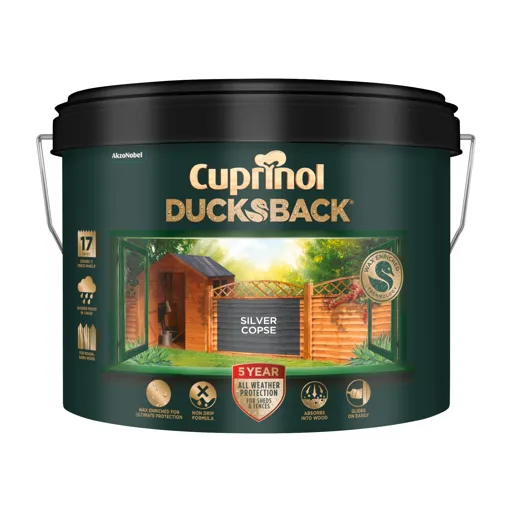 Cuprinol 5 year ducksback Silver copse Matt Wood paint, 9L