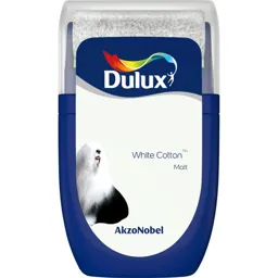 Dulux Standard White cotton Matt Emulsion paint, 30ml Tester pot