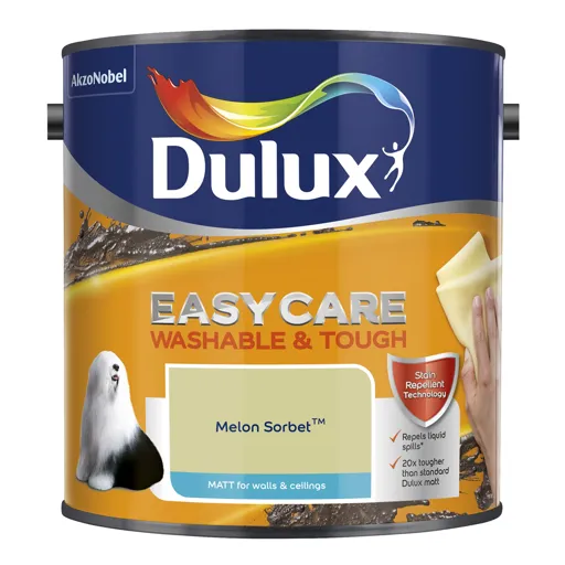 Dulux Easycare Melon sorbet Matt Emulsion paint, 2.5L