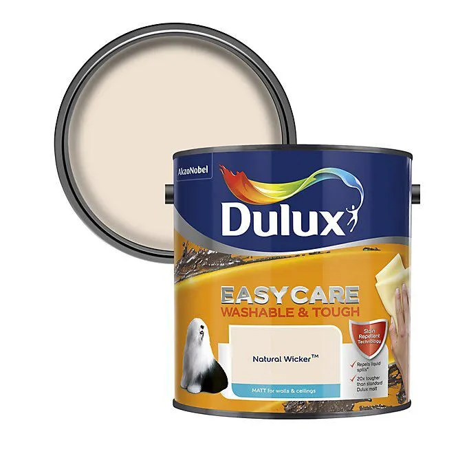 Dulux Easycare Natural wicker Matt Emulsion paint, 2.5L