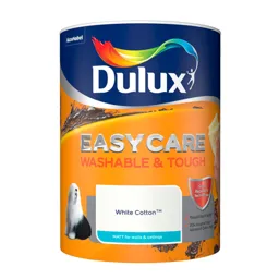 Dulux Easycare Washable & tough White cotton Matt Emulsion paint, 5L