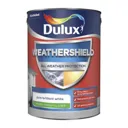 Dulux Weathershield All weather protection Pure brilliant white Smooth Matt Masonry paint, 5L