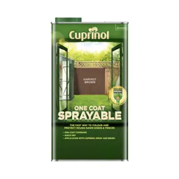 Cuprinol One coat sprayable Harvest brown Matt Fence & shed Treatment 5L