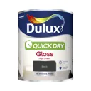 Dulux Quick dry Black Gloss Metal & wood paint, 0.75L