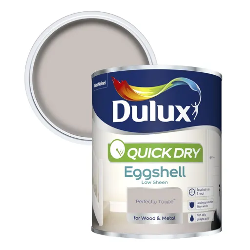 Dulux Quick dry Perfectly taupe Eggshell Metal & wood paint, 0.75L