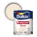 Dulux Non drip Magnolia Gloss Metal & wood paint, 0.75L