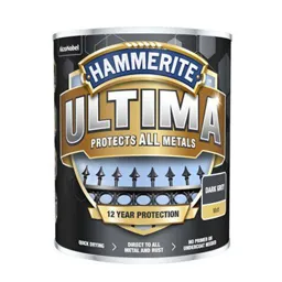 Hammerite Ultima Dark Grey Matt Metal paint, 750ml