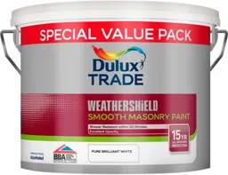 Dulux Trade Weathershield Smooth Masonry Paint 7.5ltr Brilliant White  (New Formulation)