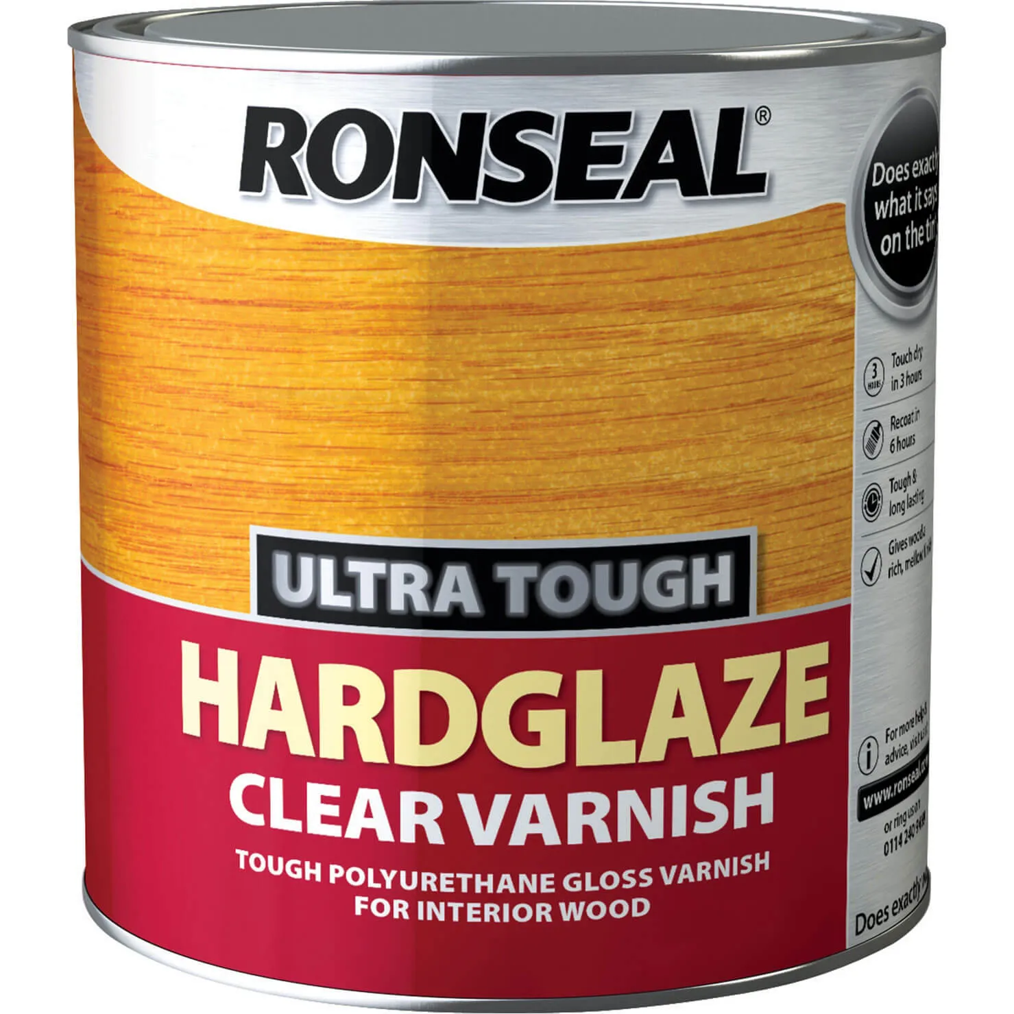 Ronseal Ultra Tough Internal Clear Hardglaze Varnish - 2.5l