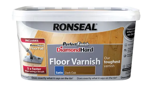 Ronseal Diamond hard Dark oak Satin Floor Wood varnish, 2.5L