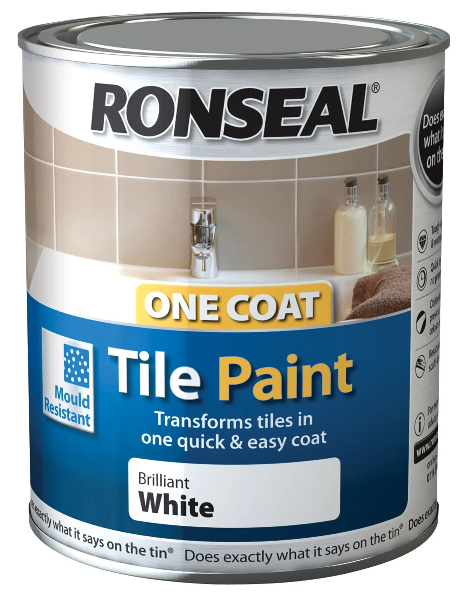Ronseal Tile paints White Gloss Tile paint 0.75L