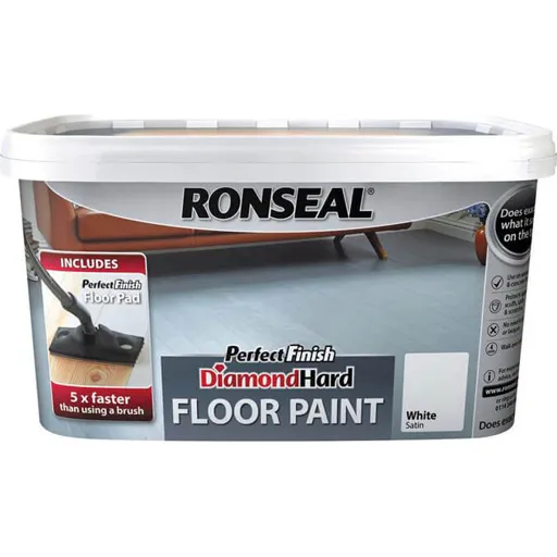 Ronseal Diamond Hard Perfect Finish Floor Paint - White, 2.5l