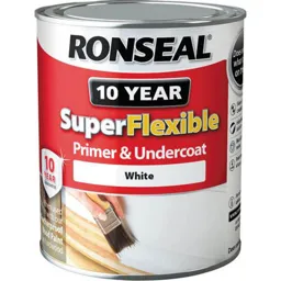 Ronseal Super Flexible Wood Primer and Undercoat - White, 750ml