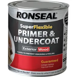 Ronseal Super Flexible Wood Primer and Undercoat - Grey, 750ml