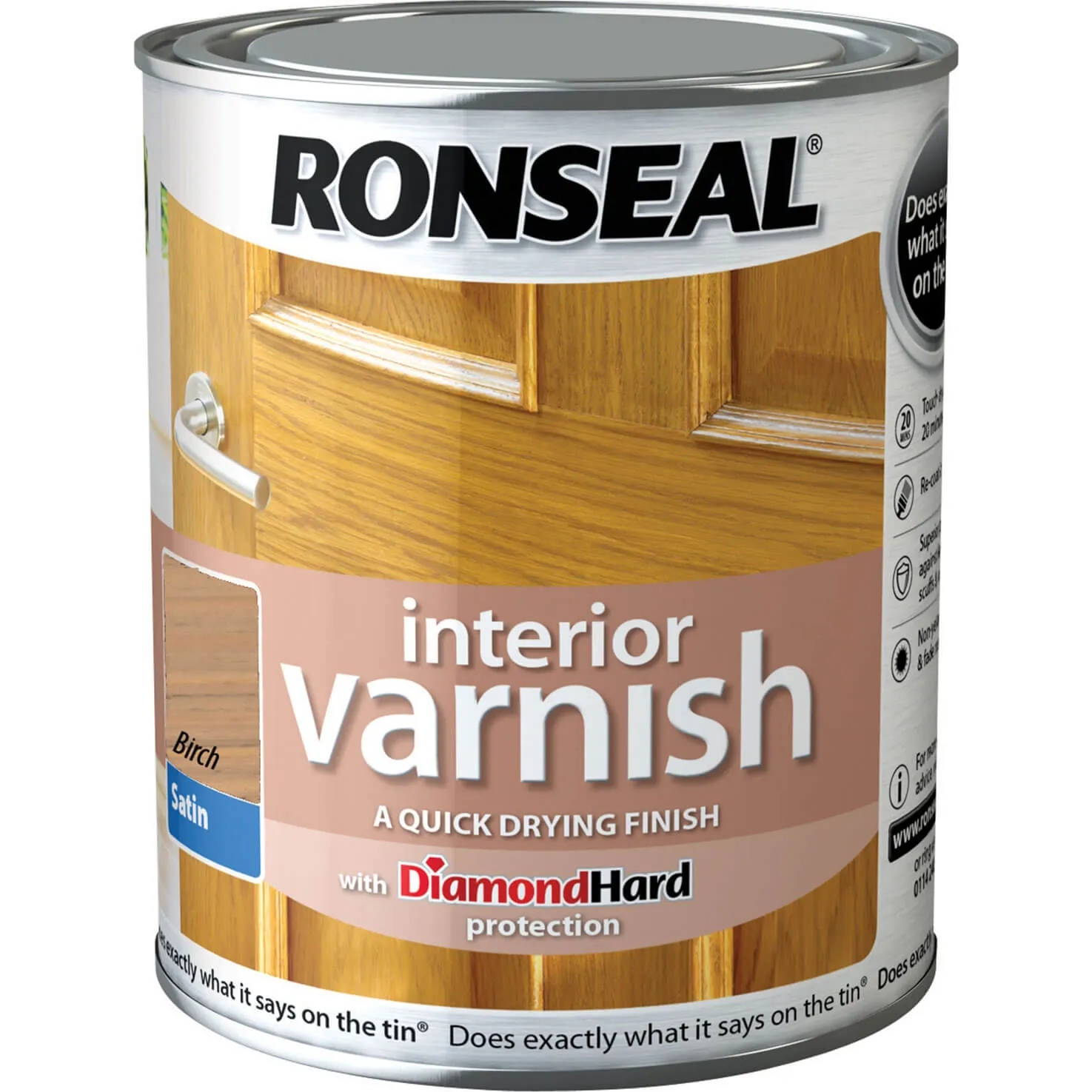 Ronseal Interior Satin Quick Dry Varnish - Birch, 250ml