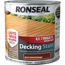 Ronseal Ultimate Protection Decking Stain - Rich Mahogany, 2.5l