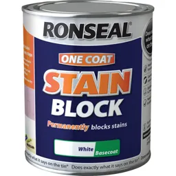 Ronseal One Coat Stain Block Paint - White, 2.5l