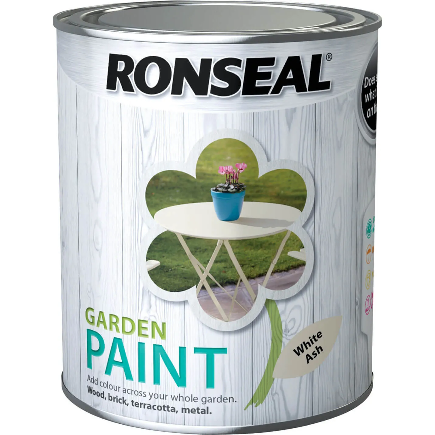 Ronseal General Purpose Garden Paint - White Ash, 750ml