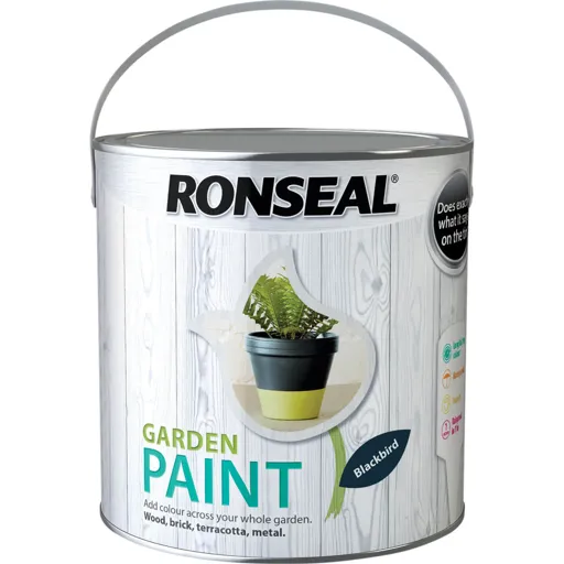 Ronseal General Purpose Garden Paint - Blackbird, 2.5l