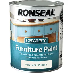 Ronseal Chalky Furniture Paint - Vintage White, 750ml