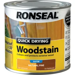 Ronseal Quick Dry Satin Woodstain - Natural Pine, 250ml