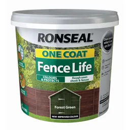 Ronseal One coat fence life Forest green Matt Fence & shed Treatment 5L