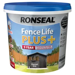 Ronseal Fence life plus Charcoal grey Matt Fence & shed Treatment 5L