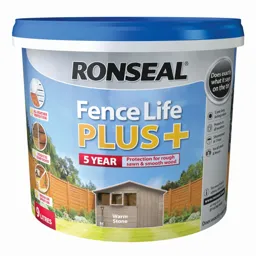 Ronseal Fence life plus Warm stone Matt Fence & shed Treatment 9L