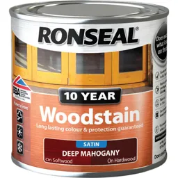 Ronseal 10 Year Wood Stain - Deep Mahogany, 250ml