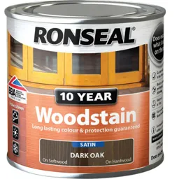 Ronseal 10 Year Wood Stain - Dark Oak, 250ml