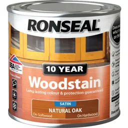 Ronseal 10 Year Wood Stain - Natural Oak, 250ml