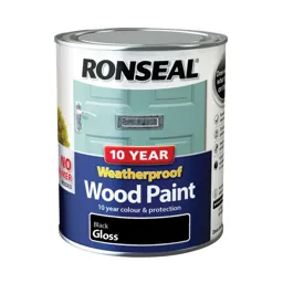 Ronseal Black Gloss Wood paint, 750ml