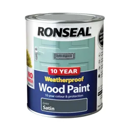 Ronseal Grey Satin Wood paint, 750ml