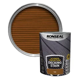Ronseal Ultimate protection Rich teak Matt Decking Wood stain, 5L