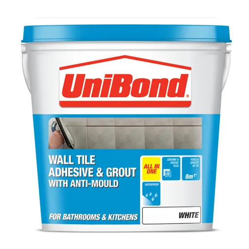 UniBond Ready mixed White Tile Adhesive & grout, 12.8kg
