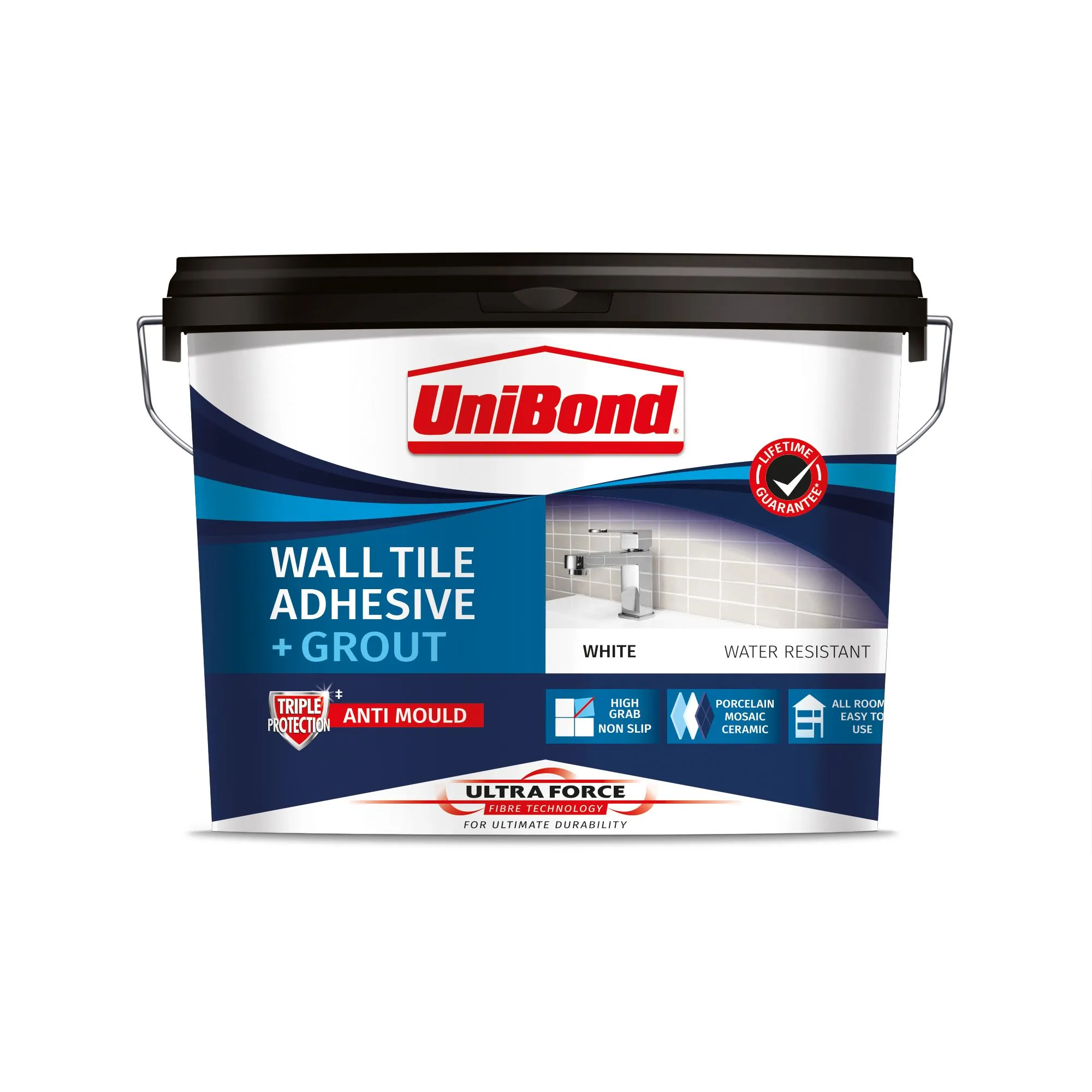 UniBond UltraForce Ready mixed Ice white Tile Adhesive & grout, 12.8kg