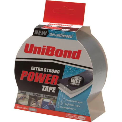 Unibond Extra Strong Power Tape - Silver, 50mm, 25m